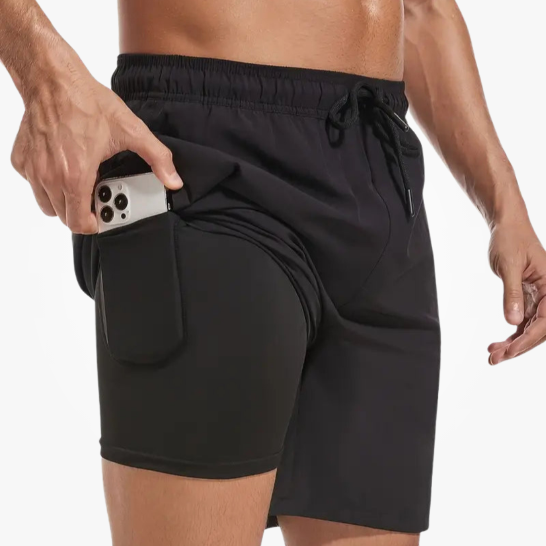 Boxhero Short de Bain 3-en-1 à Séchage Rapide avec Doublure de Compression