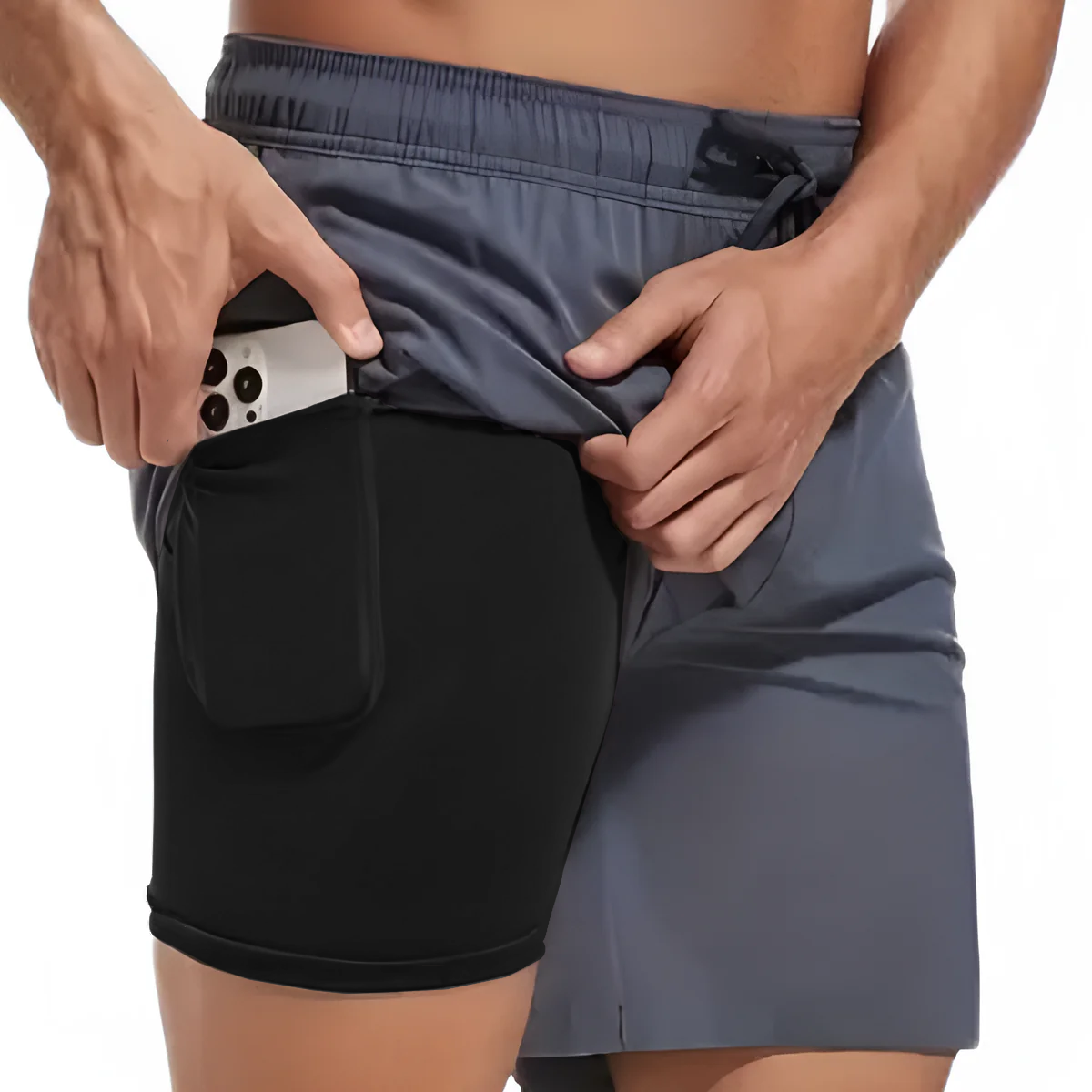 Boxhero Short de Bain 3-en-1 à Séchage Rapide avec Doublure de Compression